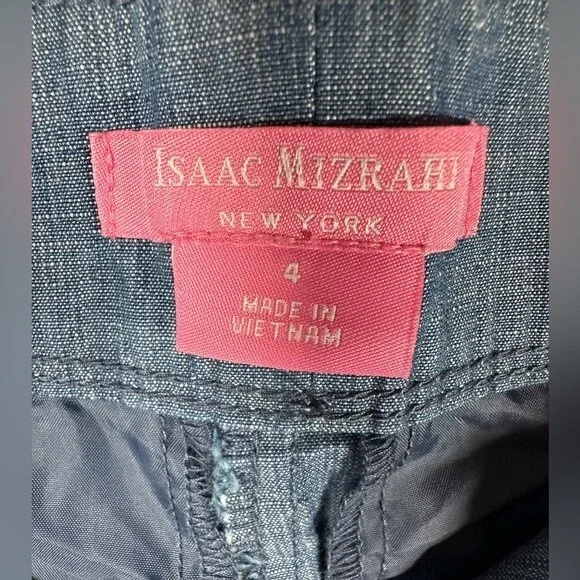 Issac Mizrahi Shorts Tailored Chambray Cotton Denim blue short size 4 women’s - Picture 8 of 10